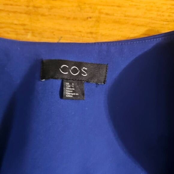 COS Belted Scuba Wrap Dress Blue Size 2 Short Sleeve - Picture 6 of 8